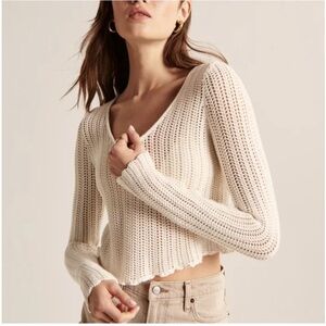 Abercrombie & Fitch Crochet Knit Sweater